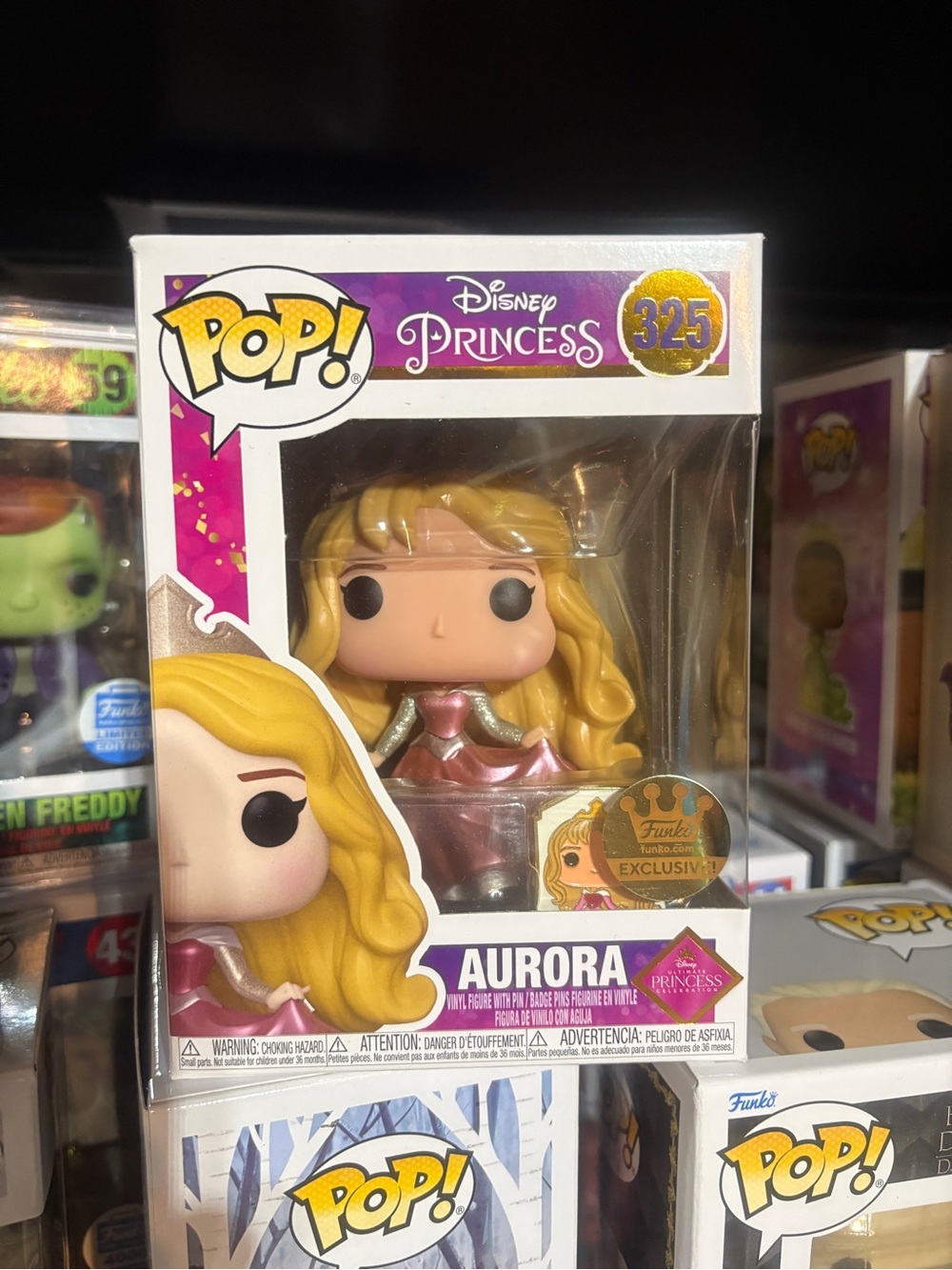 Funko Pop! Ultimate Princess Aurora Pink and Gold exclusive pin